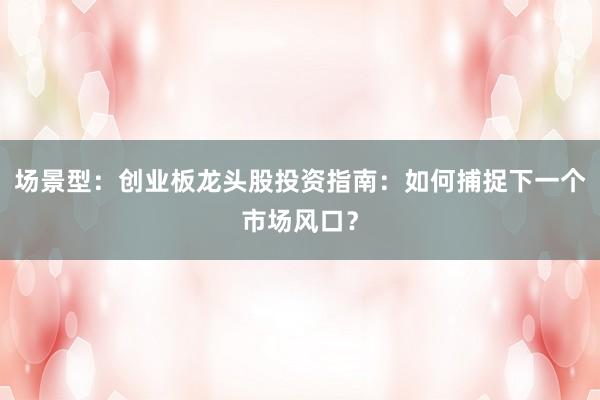 场景型：创业板龙头股投资指南：如何捕捉下一个市场风口？